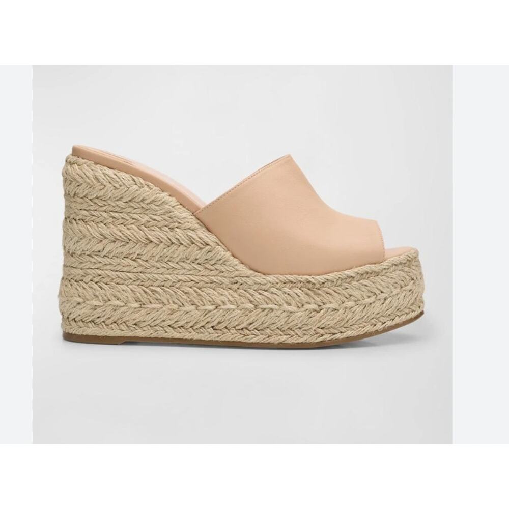 Christian Louboutin Ariella Zeppa 130 Leather Espadrille Wedge Sandal 8 -